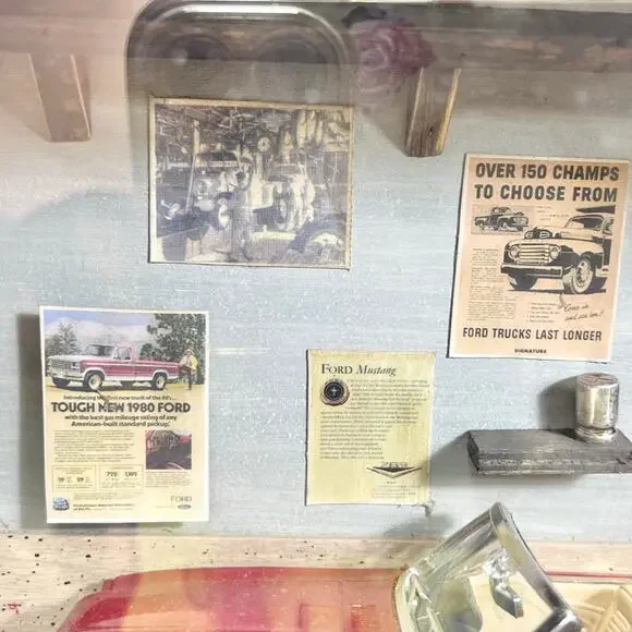 The Window Pane Curio Collection Mustang Car Garage Miniature Model Diorama 2002 - Picture 6 of 16